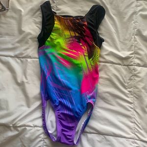 GK gymnastics leotard Simone Biles “Jungle Craze Criss-Cross back”.